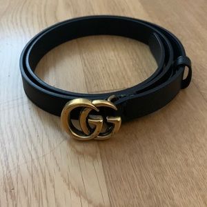 Gucci Leather belt with double G buckle